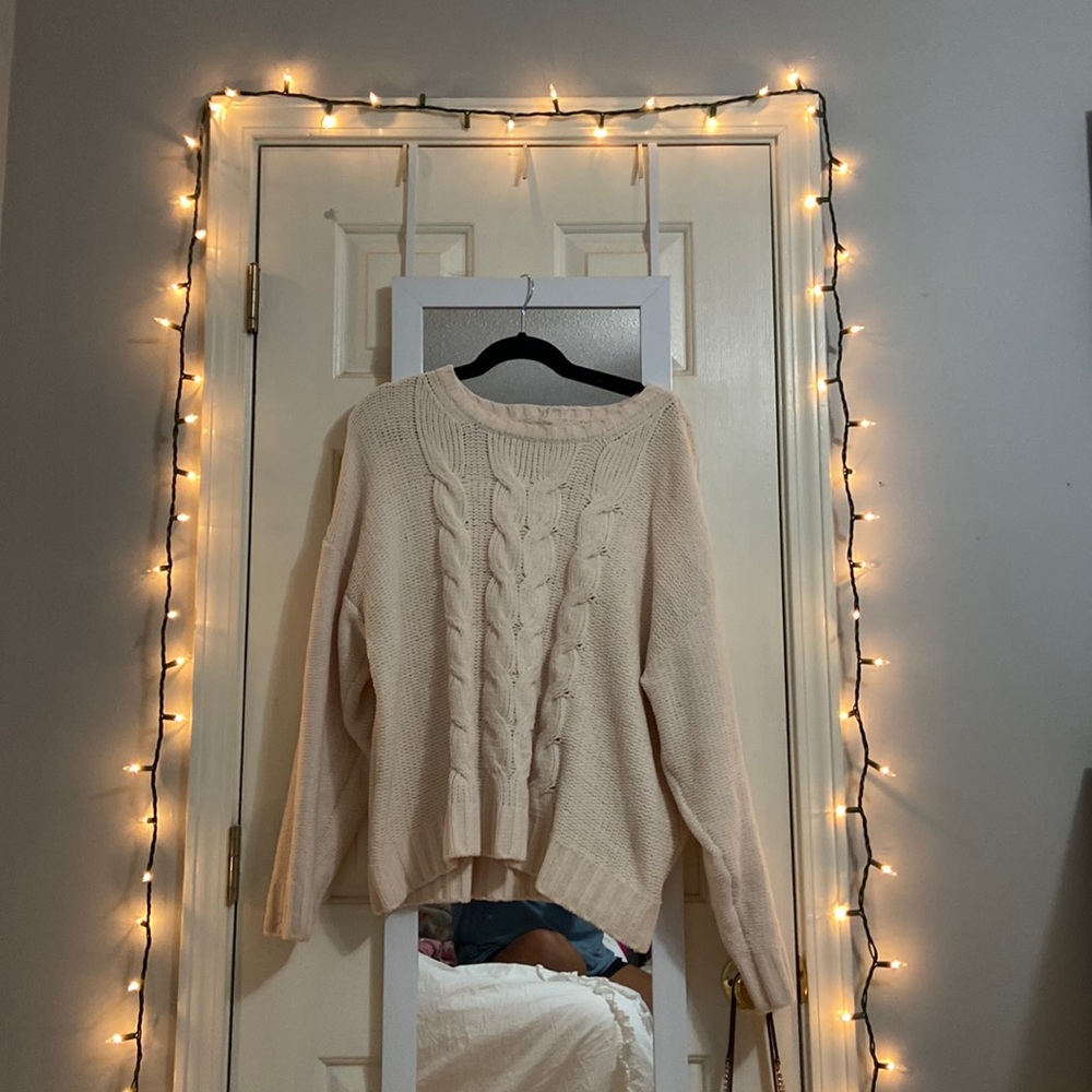 Cable front sweater
